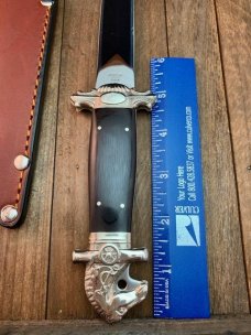 Tak Fukuta Made Will and Finck Double Edged Dagger With Sheath. Tak Fukuta Made Will and Finck Double Edged Dagger With Sheath.