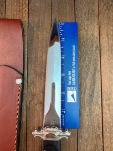 Tak Fukuta Made Will and Finck Double Edged Dagger With Sheath. Tak Fukuta Made Will and Finck Double Edged Dagger With Sheath.