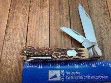 A.G. Russell Folding Hunter in Stag 2 Blades and Screwdriver
