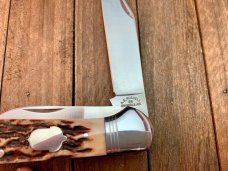 A.G. Russell Folding Hunter in Stag 2 Blades and Screwdriver