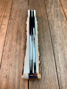 A.G. Russell Folding Hunter in Stag 2 Blades and Screwdriver