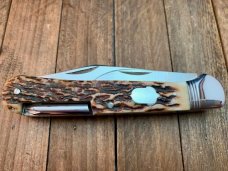 A.G. Russell Folding Hunter in Stag 2 Blades and Screwdriver