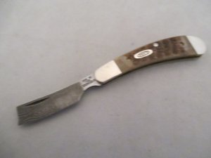 Case XX USA 1 Dot (1989) ROG611098 D Rogers Bone Damascus Razor Knife B1355