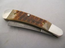 Case XX USA 1 Dot (1989) ROG611098 D Rogers Bone Damascus Razor Knife B1355 Case XX USA 1 Dot (1989) ROG611098 D Rogers Bone Damascus Razor Knife B1355