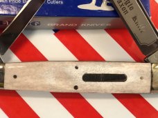 Bulldog Brand 3 Blade Large Celebrated Anglo Saxon Whittler w/ Natural Bone Handles -NOS -M/NM Bulldog Brand 3 Blade Large Celebrated Anglo Saxon Whittler w/ Natural Bone Handles -NOS -M/NM