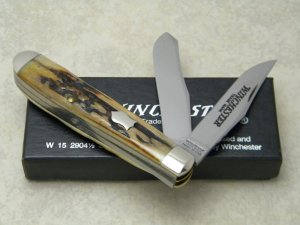 Winchester Trademark USA 1992 Stag 2904 1/2 Trapper Knife in Box