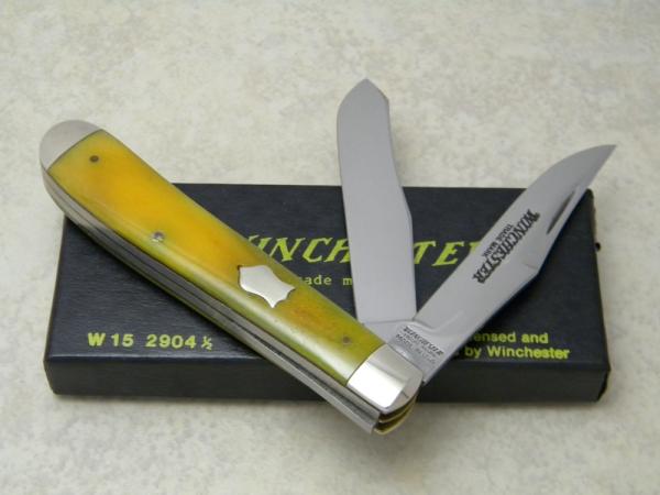 Winchester Trademark USA 1989 Smooth Yellow Bone 2904 1/2 Trapper Knife in Box Winchester Trademark USA 1989 Smooth Yellow Bone 2904 1/2 Trapper Knife in Box