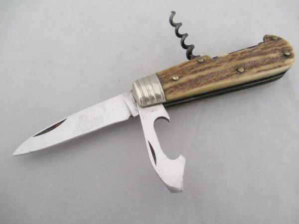 Hubertus German Nobility Stag Hunting/Picnic Knife w/Can Open w/Corkscrew B1324 Hubertus German Nobility Stag Hunting/Picnic Knife w/Can Open w/Corkscrew B1324