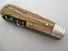 Hubertus German Nobility Stag Hunting/Picnic Knife w/Can Open w/Corkscrew B1324 Hubertus German Nobility Stag Hunting/Picnic Knife w/Can Open w/Corkscrew B1324
