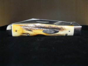 Case XX Stainless USA 4 Dot (1976) Stag 5111 1/2 L SSP Razor Edge Swing Guard Lockback Cheetah # 101
