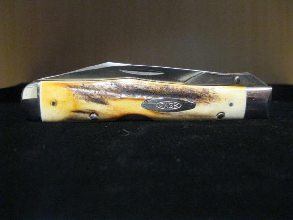 Case XX Stainless USA 4 Dot (1976) Stag 5111 1/2 L SSP Razor Edge Swing Guard Lockback Cheetah # 101