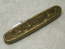 Winchester Trademark USA 1991-2 Model 1866 Rifle 125th Anniversary Brass 2 Blade Pen Knife in Box