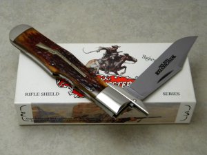 Winchester USA 1994 Bone 19109 1/2 Rifle Series Swing Guard Coke Bottle Lockback Knife in Box