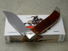 Winchester Trademark USA 1990's Burnt Orange Bone 19108 Cartridge Series Clasp Knife in Box Winchester Trademark USA 1990's Burnt Orange Bone 19108 Cartridge Series Clasp Knife in Box
