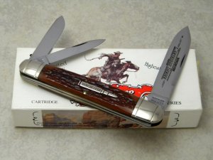 Winchester Trademark USA 1992 Burnt Orange Bone 39101 Cartridge Series Whittler Knife in Box