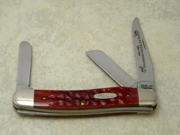 Case XX USA Red Bone R6318 SS "Case XX Tested Centennial 1889-1989" Stockman Knife Case XX USA Red Bone R6318 SS "Case XX Tested Centennial 1889-1989" Stockman Knife