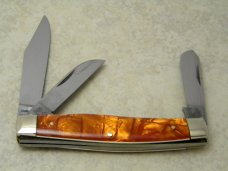 C. Risner Indian Head Solingen Germany Orange Cracked Ice Stockman Knife C. Risner Indian Head Solingen Germany Orange Cracked Ice Stockman Knife