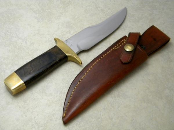 Smith & Wesson USA Wood Bowie Survival Fixed Blade Sheath Knife c.1978