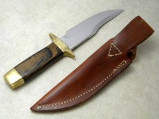 Smith & Wesson USA Wood Bowie Survival Fixed Blade Sheath Knife c.1978