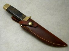 Smith & Wesson USA Wood Bowie Survival Fixed Blade Sheath Knife c.1978