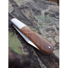 Kroo Custom handmade Barlow pattern knife with Clip Point Blade and Sneezewood Burl Scales. Kroo Custom handmade Barlow pattern knife with Clip Point Blade and Sneezewood Burl Scales.