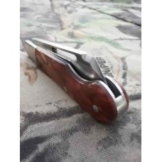 Kroo Custom handmade Swell End EO Jack with Sheepsfoot Blade and Wild Currant Root Burl Scales.