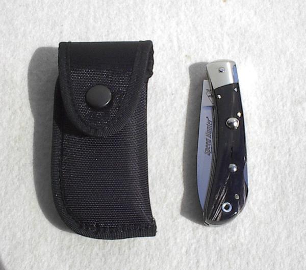 NEW OLD STOCK CLASSIC ITALIAN AKC AUTO SPEED HUNTER GENUINE BRAZILIAN HORN WITH SHEATH