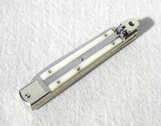 NEW HUBERTUS SLIMLINE SOLINGEN GERMANY GENUINE WHITE MICARTA LEVER LOCK KNIFE