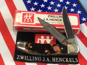 J A Henckels Copperhead Pocket Knife w/ Imitation Tortoise Handles -NOS in Orig Box