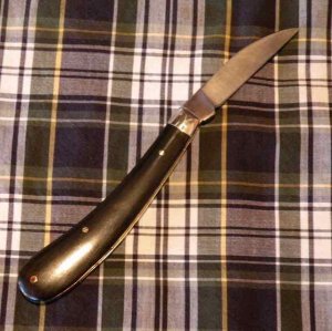 A Wright & Son, Sheffield, England Ettrick Knife w/Ebony Scales and Wharncliffe Blade