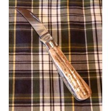 A Wright & Son, Sheffield, England Peach Pruner Knife in Stag with Wharncliffe Blade A Wright & Son, Sheffield, England Peach Pruner Knife in Stag with Wharncliffe Blade