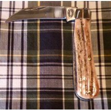 A Wright & Son, Sheffield, England Peach Pruner Knife in Stag with Wharncliffe Blade A Wright & Son, Sheffield, England Peach Pruner Knife in Stag with Wharncliffe Blade