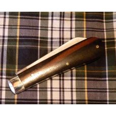 A Wright & Son Sheffield, England Large Lambfoot Knife with Ebony Scales and Sheepsfoot Blade A Wright & Son Sheffield, England Large Lambfoot Knife with Ebony Scales and Sheepsfoot Blade