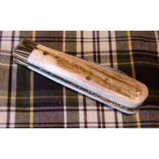 A Wright & Son Sheffield, England Small Lambfoot Knife w/Decorated Back Spring and Stag Scales A Wright & Son Sheffield, England Small Lambfoot Knife w/Decorated Back Spring and Stag Scales