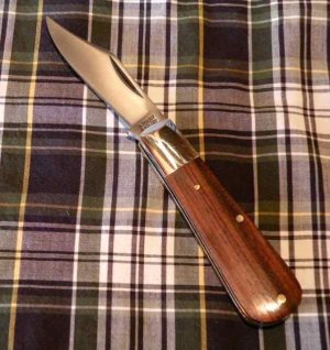 A Wright & Son Sheffield, England Single Blade Barlow Knife w/ Rosewood Scales and Clip Blade
