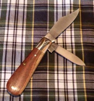 A Wright & Son Sheffield, England 2-Blade Barlow Knife with Rosewood Scales and Clip/Pen Blades