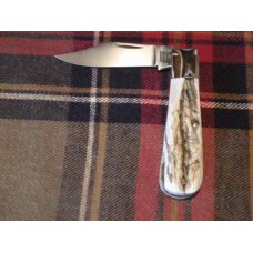 A. Wright & Son Sheffield, England Single Blade Barlow Knife with Stag Scales and Clip Blade A. Wright & Son Sheffield, England Single Blade Barlow Knife with Stag Scales and Clip Blade