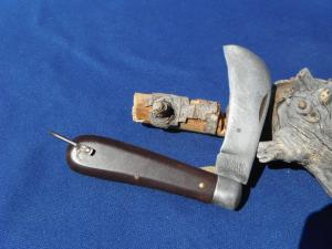 Vintage M Klein & Sons Hawkbill Pocket Knife - Chicago - Brass Liner Lock MADE IN USA!!!!