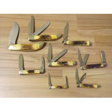 Case 1977 BLue Scroll Stag Set (8 Knives) Case 1977 BLue Scroll Stag Set (8 Knives)