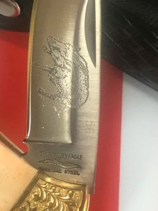 Vintage Parker IMAI K-538 Lockback Hunter Knife w A Wild Boar Blade Etching -Orig Sheath & Box -NOS Vintage Parker IMAI K-538 Lockback Hunter Knife w A Wild Boar Blade Etching -Orig Sheath & Box -NOS