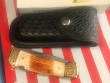 Vintage Parker IMAI K-538 Lockback Hunter Knife w A Wild Boar Blade Etching -Orig Sheath & Box -NOS Vintage Parker IMAI K-538 Lockback Hunter Knife w A Wild Boar Blade Etching -Orig Sheath & Box -NOS