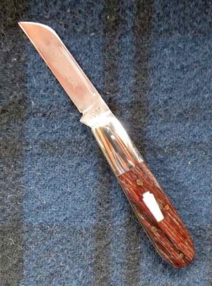 Schadt & Morgan #69 Keystone Barlow Knife with Wood Scales and Sheepsfoot Blade