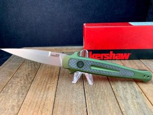 Kershaw Launch 8 Stiletto Automatic Anodized Aluminum Handles Carbon Fiber Inserts