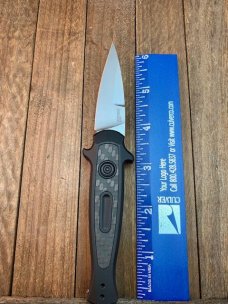 Kershaw Mini Stiletto Launch 12  Black Anodized Aluminum with Carbon Fiber Inlay 