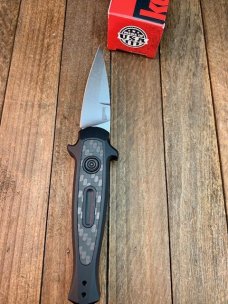 Kershaw Mini Stiletto Launch 12  Black Anodized Aluminum with Carbon Fiber Inlay 