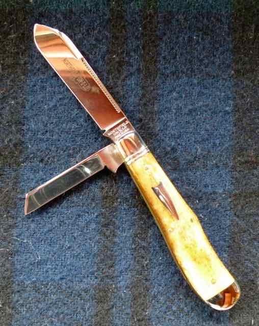 Great Eastern Norhfield #922219 Eureka Jack w/Antique Goldenrod Camel Bone-Spear/Sheepsfoot Blade