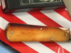 Queen Dan Burke Large Daddy Barlow Pocket Knife w Beautiful Multi Color Brown (sawcut) Handles -MINT Queen Dan Burke Large Daddy Barlow Pocket Knife w Beautiful Multi Color Brown (sawcut) Handles -MINT