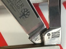 Vintage Boker (Tree Brand) 2 Blade Barlow w/ Red Bone Handles w/ 2 Shields!- NOS Vintage Boker (Tree Brand) 2 Blade Barlow w/ Red Bone Handles w/ 2 Shields!- NOS