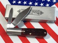 Vintage Boker (Tree Brand) 2 Blade Barlow w/ Red Bone Handles w/ 2 Shields!- NOS Vintage Boker (Tree Brand) 2 Blade Barlow w/ Red Bone Handles w/ 2 Shields!- NOS
