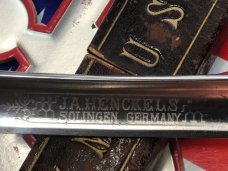 J A Henckels (Graef & Schmidt -Henckels Agent) w Columbus Handle Art Work Straight Razor +Orig Box J A Henckels (Graef & Schmidt -Henckels Agent) w Columbus Handle Art Work Straight Razor +Orig Box